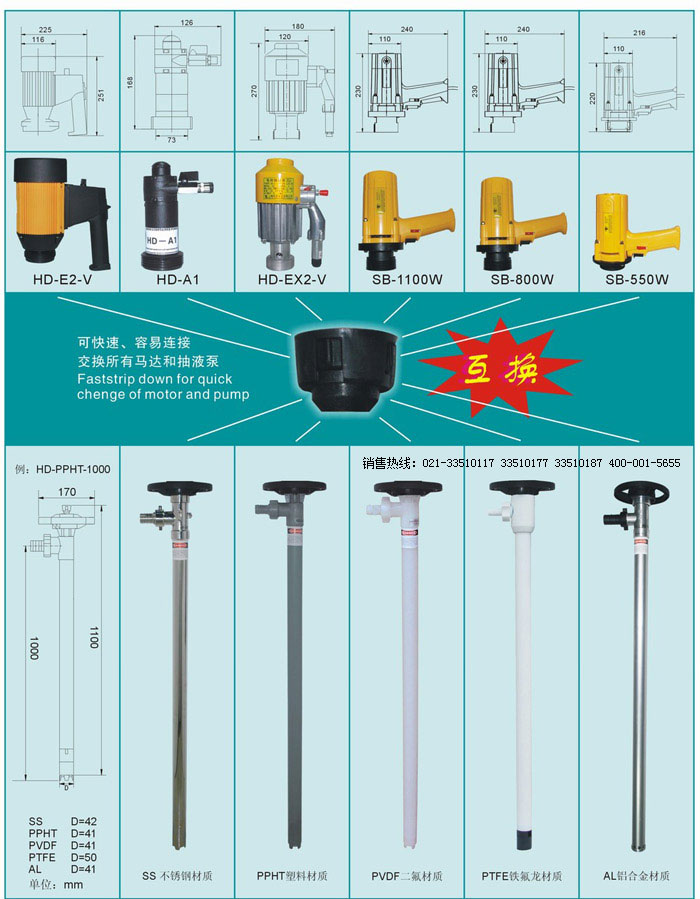 HD系列插桶泵,無軸封插桶泵,可調速插桶泵,電動抽液泵