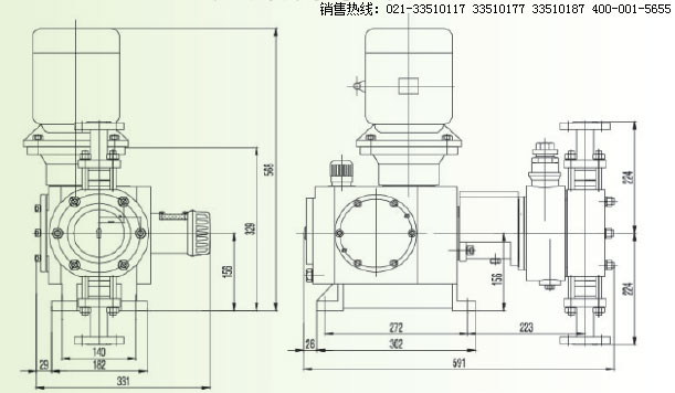 JM-Z系列液壓隔膜式計(jì)量泵 JM-Z計(jì)量泵,計(jì)量泵安裝尺寸圖