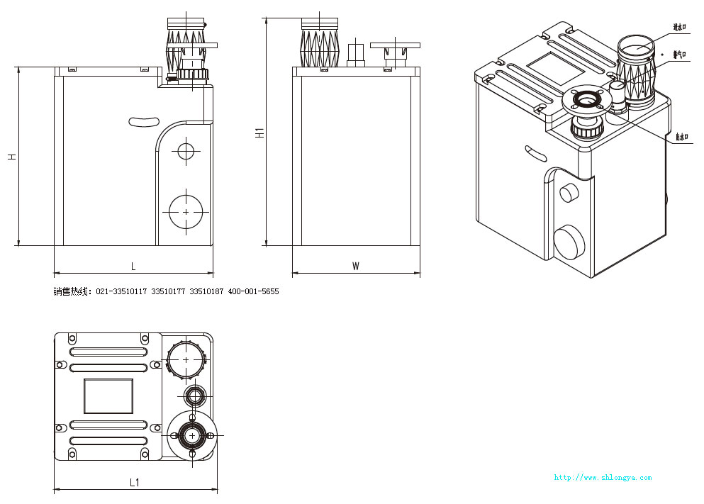LYWMG系列PE-120L污水提升器安裝尺寸